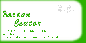marton csutor business card