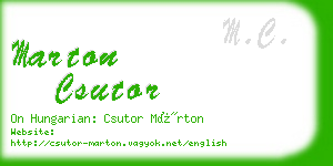 marton csutor business card